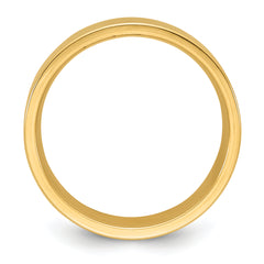 14k Yellow Gold 8mm Standard Weight Flat Comfort Fit Wedding Band Size 14