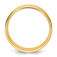 14KY 7mm Flat with Step Edge Band Size 9.5