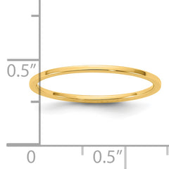 14KY 1mm LTW Flat Band Size 9.5