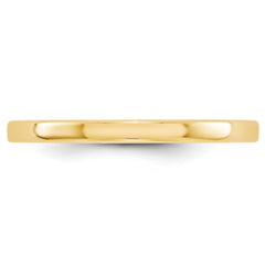 14k Yellow Gold 2mm Lightweight Flat Wedding Band Size 14