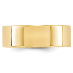 14k Yellow Gold 7mm Lightweight Flat Wedding Band Size 14