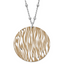 Sterling Silver Chocolate Rhodium Diamond-cut Zebra Circle Beaded w/ 2in ext Necklace