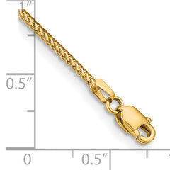 14K 7 inch 1mm Franco with Lobster Clasp Bracelet