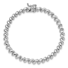 14k White Gold Faceted 5mm 7 inch San Marco Bracelet