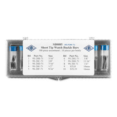 100-piece Short-Tip Watch Buckle Spring Bar Kit
