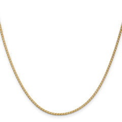 14K 24 inch 1.9mm Flat Wheat with Lobster Clasp Chain