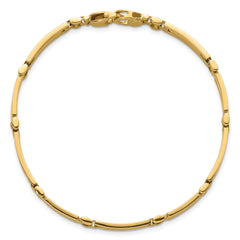 14k Polished and Brushed 6.7mm Fancy Multi Link Bar 8.25 inch Bracelet