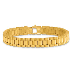 14k Brushed and Polished 10.25mm Fancy Link 8.5 inch Mens Bracelet