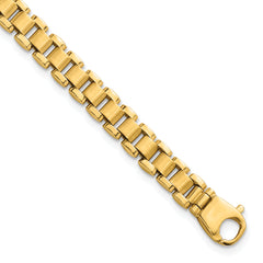 14k Polished and Brushed 6.25mm Fancy Link 8 inch Bracelet