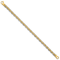 14k Two-tone Polished 6.65mm Fancy Link 8 inch Bracelet