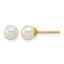 14K Gold Filled 5mm Crystal Simulated Pearl Ball Post Earrings by Sophia Jewelers
