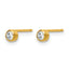 14K Gold Filled 3.50mm CZ Bezel Post Earrings - view 2