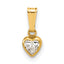 14K Gold Filled 4.50mm Heart CZ Bezel Pendant by Sophia Jewelers