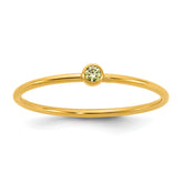 1/20 14K Gold Filled Lime Green CZ Bezel 1.0mm Stacking Ring