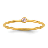 1/20 14K Gold Filled Light Pink CZ Bezel 1.0mm Stacking Ring