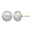 14K Gold Filled 10-11mm Grey Button Cultured Freshwater Pearl Stud Earrings by Sophia Jewelers