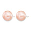 14K Gold Filled 10-11mm Pink Button Cultured Freshwater Pearl Stud Earrings - view 2