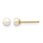 14K Gold Filled 3-4mm White Button Cultured Freshwater Pearl Stud Earrings by Sophia Jewelers