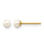 14K Gold Filled 3-4mm White Round Cultured Freshwater Pearl Stud Earrings by Sophia Jewelers