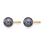 14K Gold Filled 5-6mm Black Round Cultured Freshwater Pearl Stud Earrings - view 2