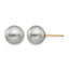 14K Gold Filled 9-10mm Grey Round Cultured Freshwater Pearl Stud Earrings by Sophia Jewelers