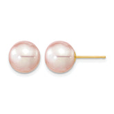 14K Gold Filled 9-10mm Purple Round Cultured Freshwater Pearl Stud Earrings by Sophia Jewelers