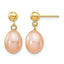 Drop Freshwater Pearl Stud Dangle Earrings in 14K Yellow Gold-Filled - Sophia Jewelers