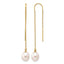 14K Gold Filled 7-8mm White Rice Freshwater Pearl Threader Earrings by Sophia Jewelers