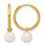 14K Gold Filled 5-6mm White Round Cultured Freshwater Pearl Dangle Hoop Earrings by Sophia Jewelers