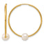 14K Gold Filled 5-6mm White Round Cultured Freshwater Pearl Large Hoop Earrings by Sophia Jewelers