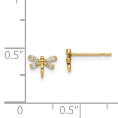 14k Madi K CZ Dragonfly Post Earrings