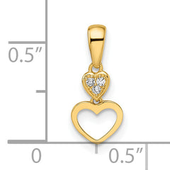 14k Madi K CZ Hearts Dangle Pendant