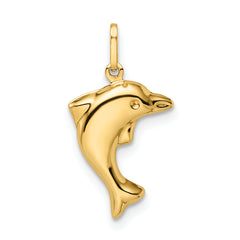 14k Polished 3-D Dolphin Pendant