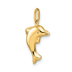 14k Polished 3-D Dolphin Pendant