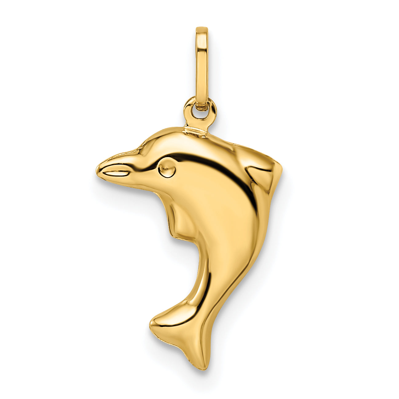 14k Polished 3-D Dolphin Pendant