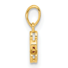 14K Madi K Polished CZ Flower Post Earrings and Flower Pendant Set