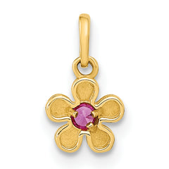 14K Madi K Polished CZ Flower Post Earrings and Flower Pendant Set