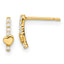 14k Madi K Polished Line of CZ's and Heart Post Earrings