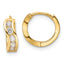 14k Madi K Polished CZ Wavy Hinged Huggie Hoop Earrings