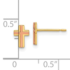 14k Madi K Two-tone Cross Post Earrings