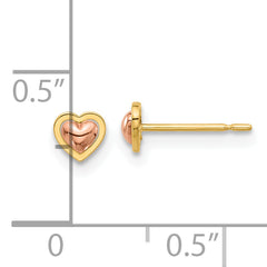 14k Madi K Two-Tone Polished Heart Post Earrings
