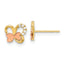 14k Madi K Two-Tone Polished CZ Butterfly Post Earrings