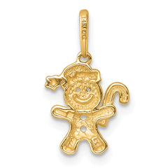 14k Madi K Polished Smiling Gingerbread Man Childrens Charm / Pendant