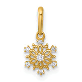 14k Madi K Polished CZ Snowflake Childrens Charm / Pendant