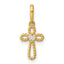 14k Madi K Polished and Twisted Fancy CZ Cross Childrens Charm / Pendant