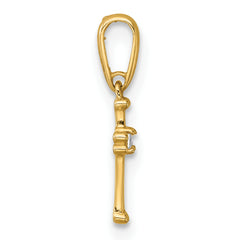 14k Madi K Polished and Beaded CZ Open Cross Childrens Charm / Pendant