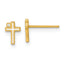 14k Madi K Polished White Enameled CZ Cross Childrens Post Earrings
