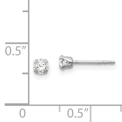 14k White Gold Madi K 3MM CZ Earrings