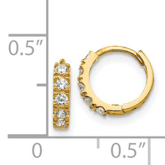 14k Madi K CZ Children's Hinged Hoop Earrings