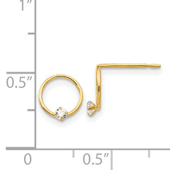 14k Madi K CZ Children's Circle Post Earrings